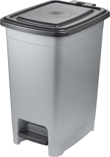 Pedálos szemetes világos ezüst 32 × 42 × 53 cm