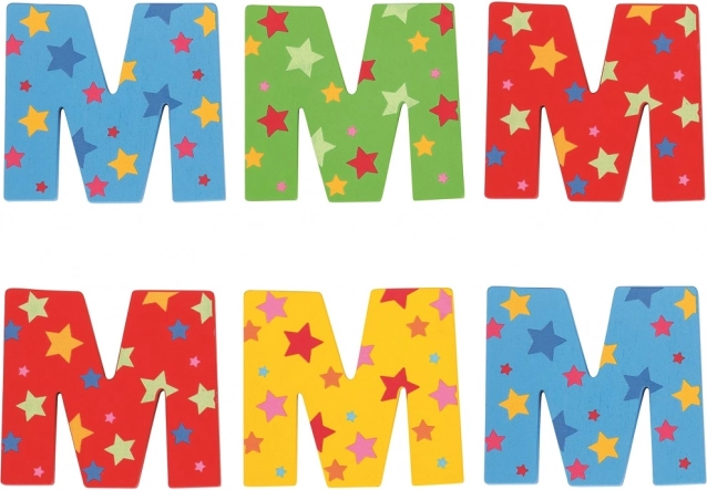 Színes fa betű Csillag M