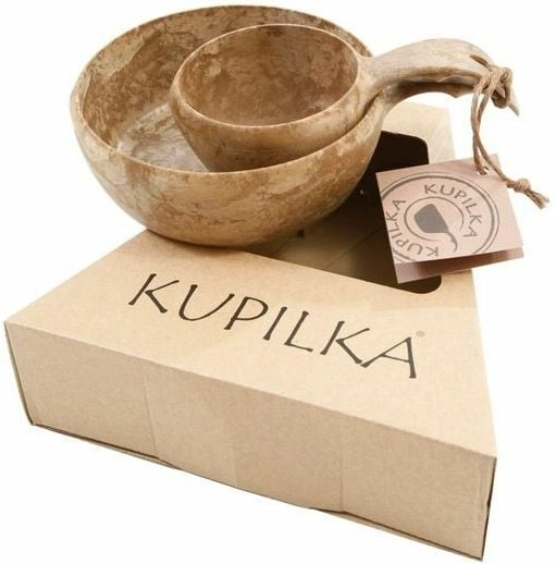 Kupilka szett tál 550 ml és bögre 210 ml barna ajándékcsomagolás