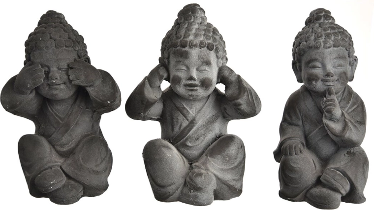 Buddha dekorációs szobor – három bölcs majom