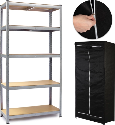 Fém állvány 180 × 90 × 40 cm ingyenes huzattal Humberg