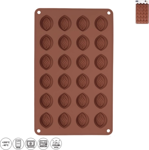 Szilikon pralinéforma 24 db – kávészem
