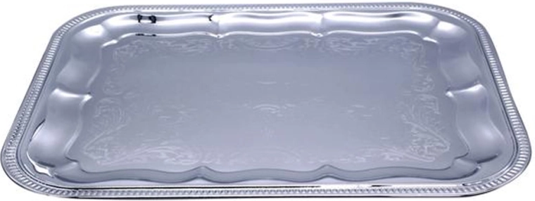 Téglalap alakú krómozott tálca 41 × 31 cm
