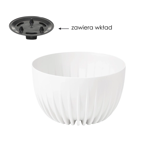 MIRA 24 cm fehér műanyag növénytál betéttel