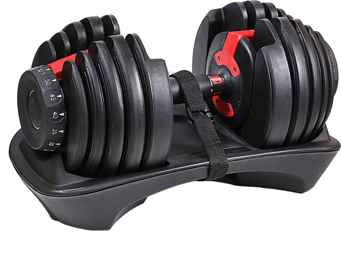 Állítható egykezes súlyzó gyors súlyválasztással, 24 kg