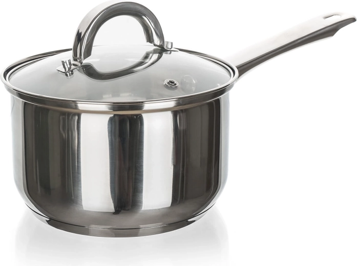 Rozsdamentes nyeles lábas üvegfedővel 16 cm 1,9 l CUISINO