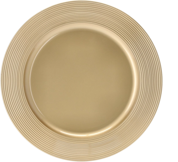 Arany, kerek polipropilén alátét 33 cm bordázott peremmel