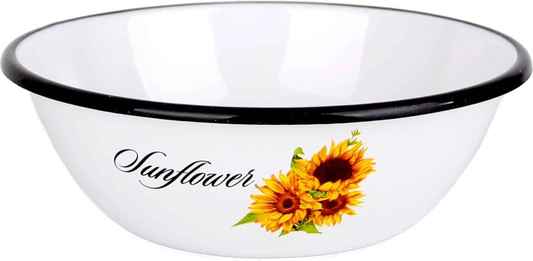 Zománcozott tál napraforgó mintával 16 cm