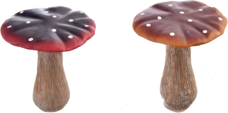 Dekoratív polyrezin gomba piros-barna 14 cm (2 változat)