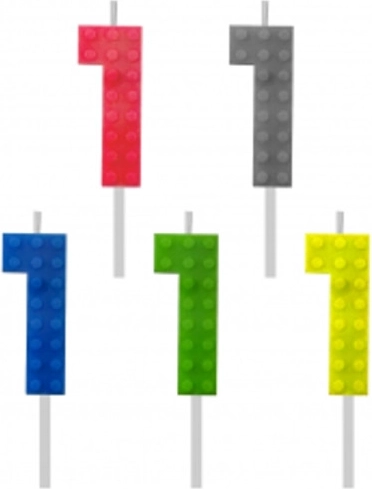 Szülinapi gyertya Kockák számmal 1