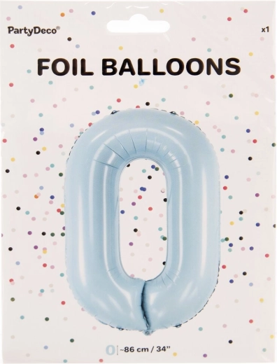 Kék fólia lufi 0 szám 86 cm
