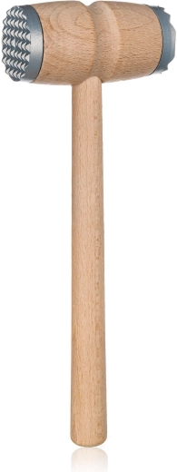 Kétoldalas húsklopfoló 30 cm bükkfából és fémből, BANQUET Brillante