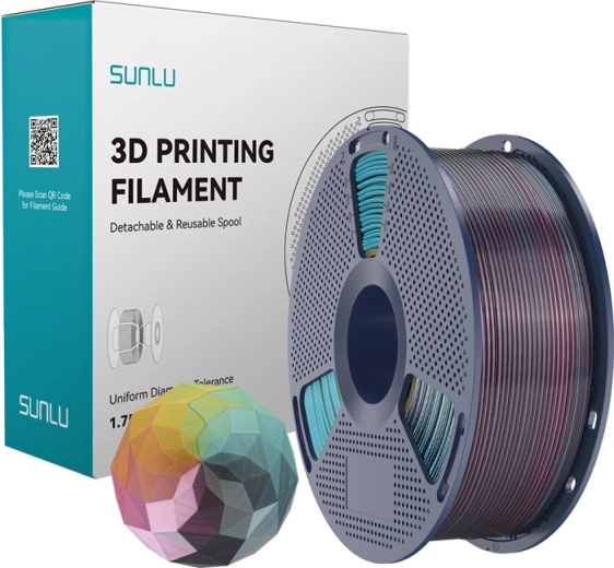 Sunlu PLA+ silk négy színű filament piros–sárga–zöld–fekete