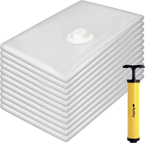 50 × 70 cm-es vákuumzsák készlet, 10 db kézi pumpával RUHHY