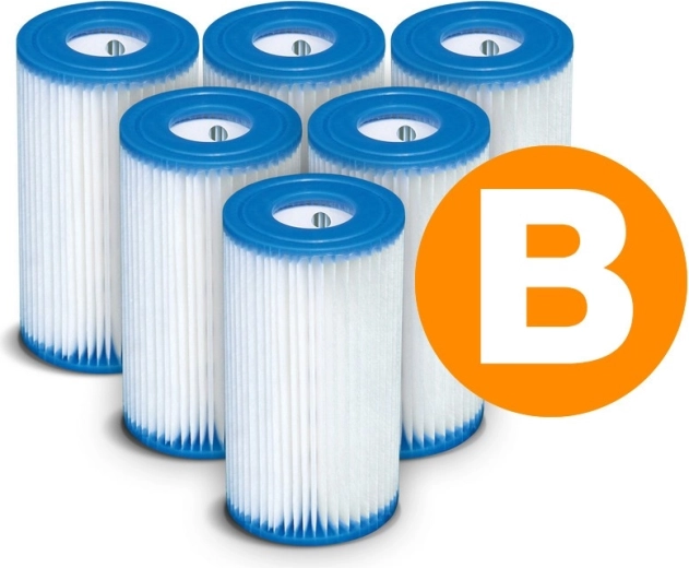 Papír szűrő B típusú medenceszivattyúhoz – 6 db-os készlet INTEX