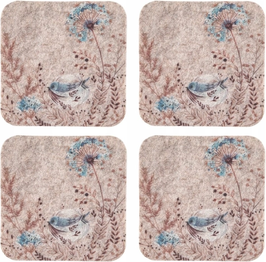4 db-os Serenity filc alátét készlet 10 × 10 cm