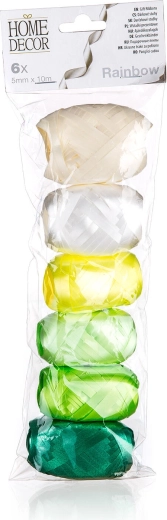 Rainbow szalag 10 m, vegyes színek, 6 db-os készlet