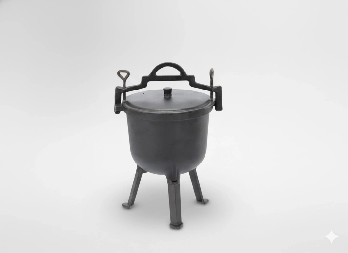 Vadász öntöttvas bogrács 8 l fedővel és lábakkal