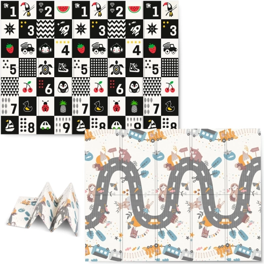 Összecsukható XPE hab gyerek játszószőnyeg 200 × 150 × 1 cm NUKIDO