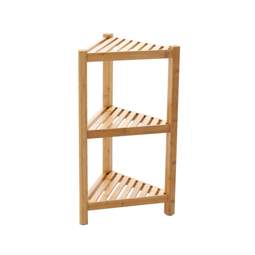 Bambusz sarokpolc 3 polccal, 34 × 34 × 60 cm