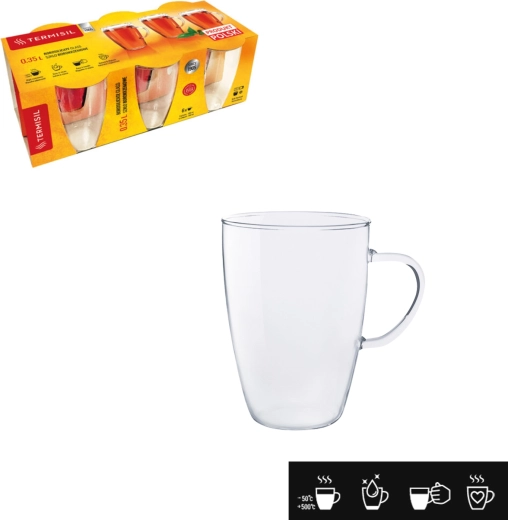 Agata hőálló füllel ellátott poharak készlete 350 ml – 6 darab