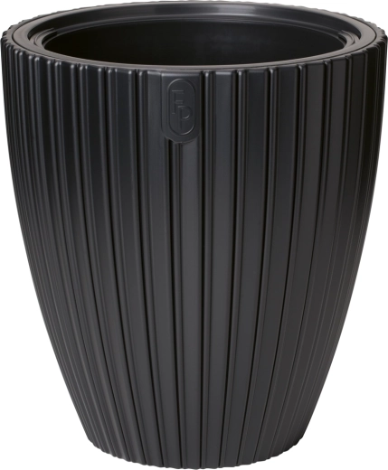 MIKA virágtartó 40 cm – mély fekete, matt felület betéttel