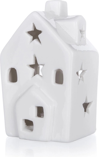 Porcelán LED házikó fehér fénnyel