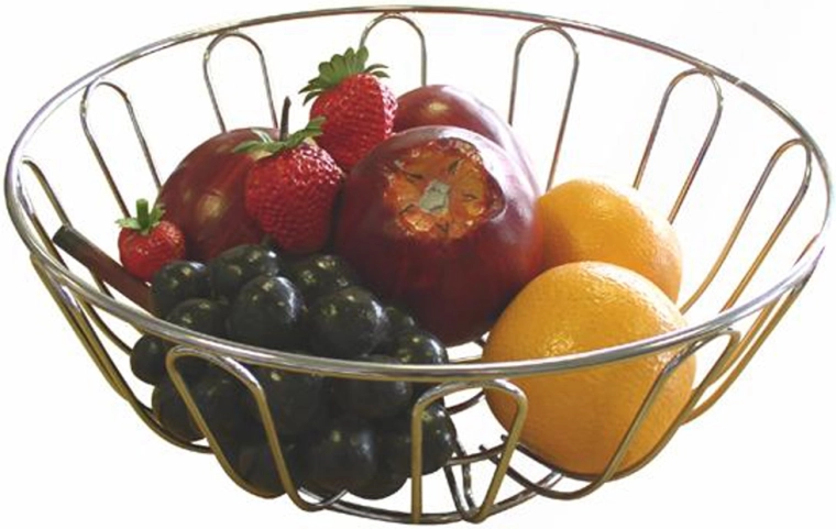 Krómozott fémből készült gyümölcstál 24 × 11,5 cm
