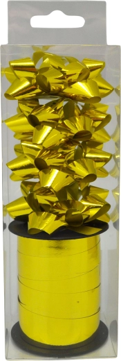 Fémes arany ajándékszalag szett, 2 db (szélesség 6 mm)