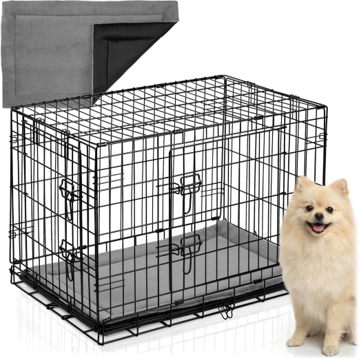Fém kennel kutyaketrec fekhellyel 75 × 45 × 54 cm