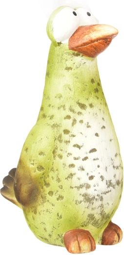 Kerámia dekorációs madárka zöld színben, 29 cm