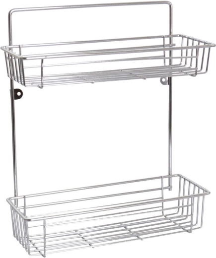 Kétszintes fürdőszobai polc 28 × 14,5 × 37 cm króm