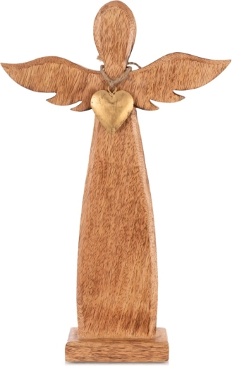 Mangófából készült angyalfigura 42 cm