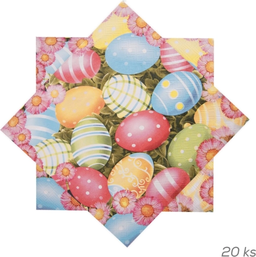 Papír húsvéti szalvéták tojásmintával 33 × 33 cm 20 db