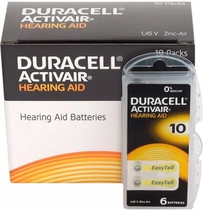 DURACELL Activair 10 hallókészülek-elem, 6 db