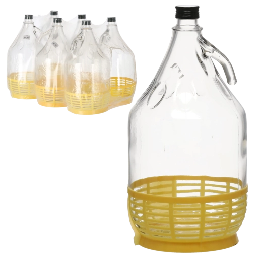 Üvegballon 5 l fémzárral és fogantyúval