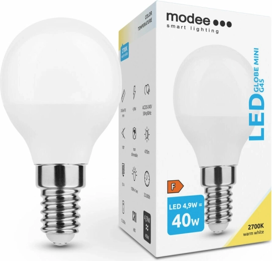Modee Smart Lighting LED Globe Mini G45 4,9 W E14, 470 lm, meleg fehér