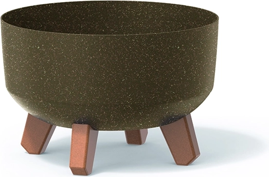 Gracia Low Eco Wood 28,5 cm lábas virágcserép lábakkal – kávébarna