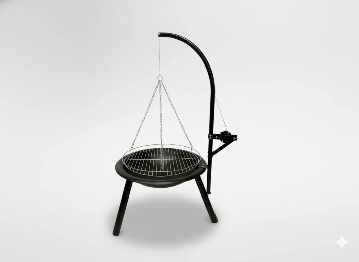 Függesztett, állítható grill tűzhellyel 55 × 100 cm