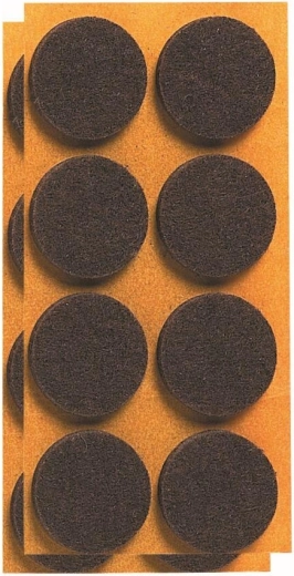 Öntapadó filc bútorcsúszkák, 20 mm, barna (24 db)