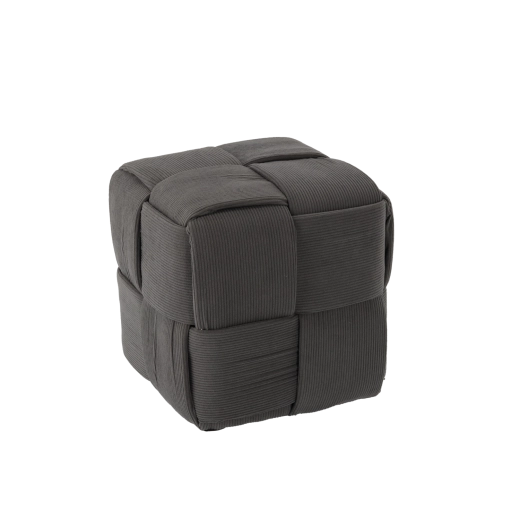 Fonott kocka puff sötétszürke 34 × 34 × 34 cm