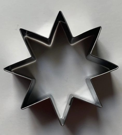 Rozsdamentes acél süteményszaggató, 8 ágú csillag, 60 mm