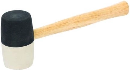 Gumibunkó 860 g, 65 mm átmérő, fekete-fehér, fa nyél