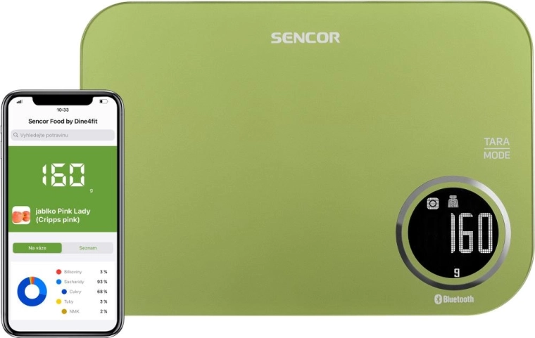 Sencor okos konyhai mérleg Bluetooth-kapcsolattal