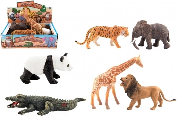 Műanyag szafariállat-figurák készlete (11–17 cm)