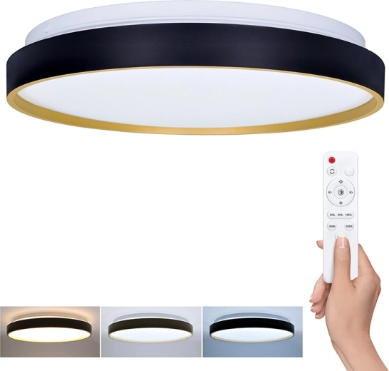 Solight Cala mennyezeti és fali LED lámpa távirányítóval 48 W, 3360 lm, 38 cm, fényerő-szabályozható, CCT
