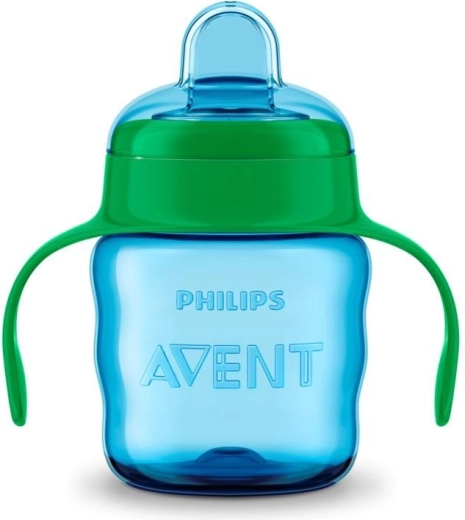 Philips Avent klasszikus, első kortyokhoz való csőrös pohár 200 ml, fogantyúkkal, fiúknak