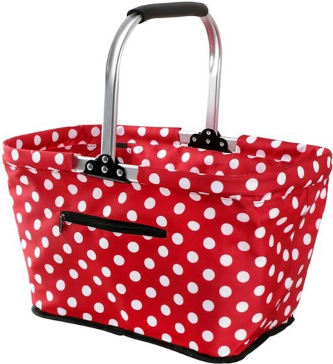 Összecsukható bevásárlókosár TORO, fekete fehér pöttyökkel