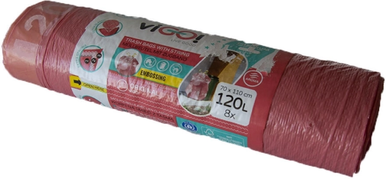 Húzózáras szemeteszsákok 120 l málnás illattal 4 Seasons, 70 × 110 cm, 8 db