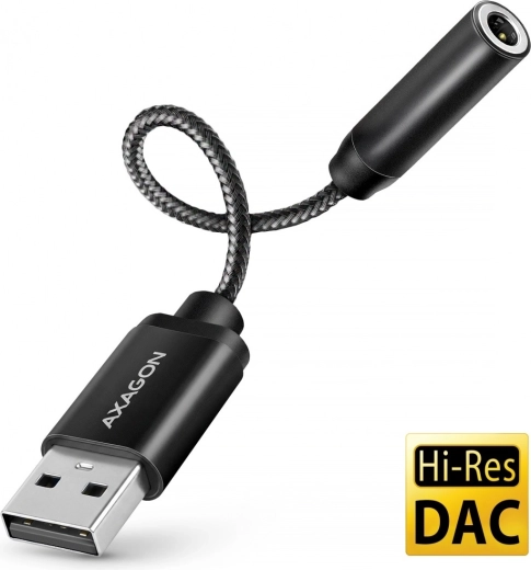 AXAGON hi-res USB-A hangkártya DAC-kal 32 bit / 384 kHz, 3,5 mm jack